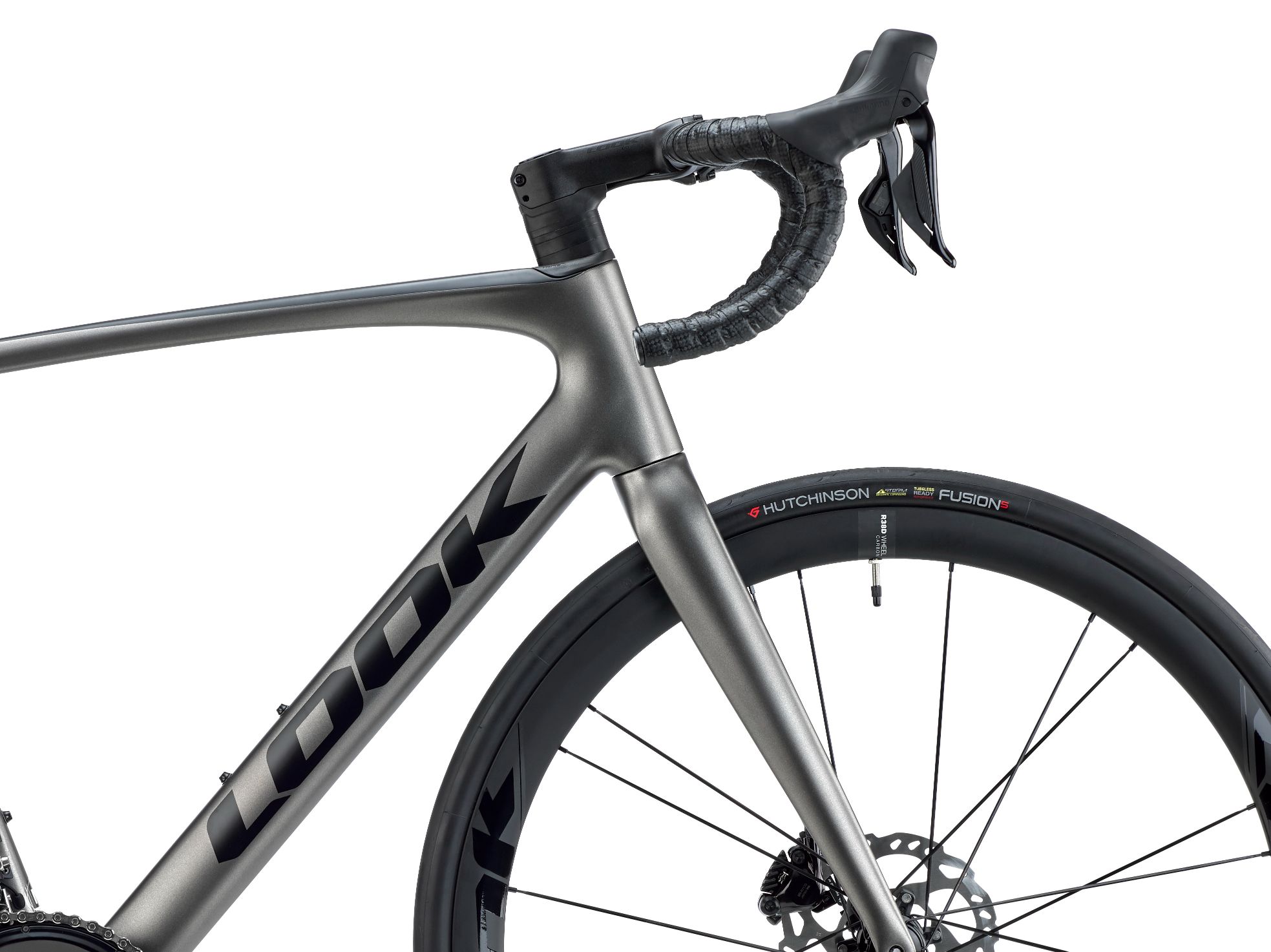LOOK 765 Optimum 2 Disc Charcoal Metallic Black Satin 105 Di2 Look R38D Wheel - XL - Image 3
