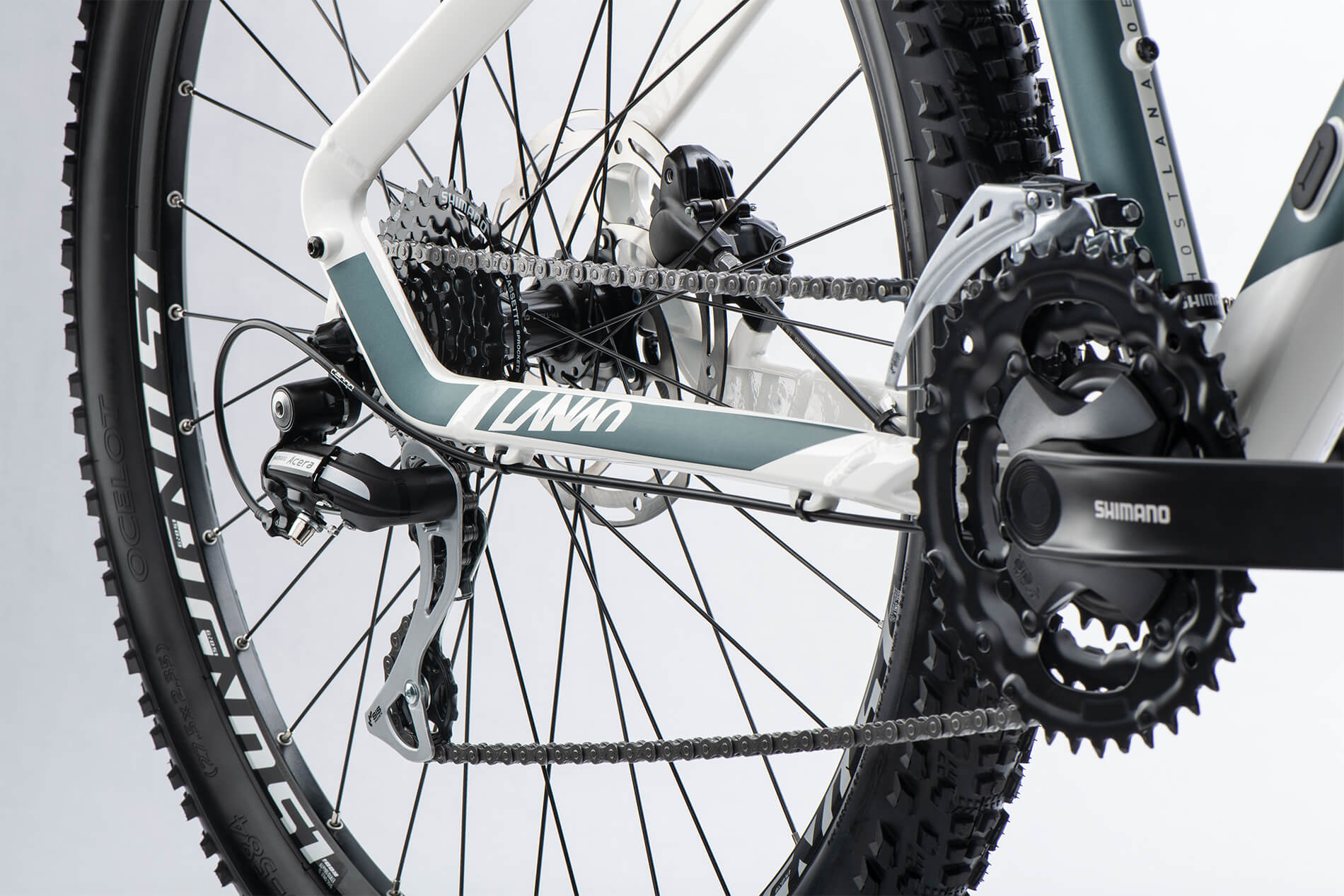 GHOST Lanao Essential 27.5 Pearl White/Metallic Green Gloss - XS - Image 5