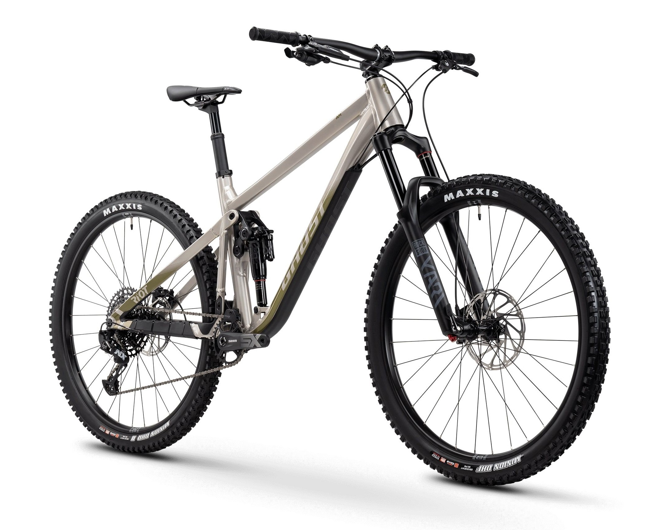 GHOST Riot AM Pearl Warm Grey/Metallic Mud Green Glossy - M - Image 2